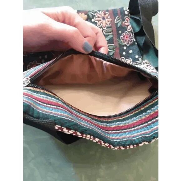 Owl Embroidered Zip Up Crossbody Bag Shoulder Bag Purse - Picture 2 of 8